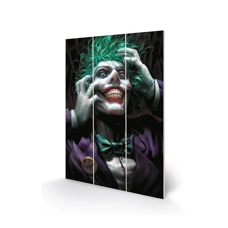 DC COMICS - Joker (Crazy Close Up) - Impression sur bois 20x29.5 