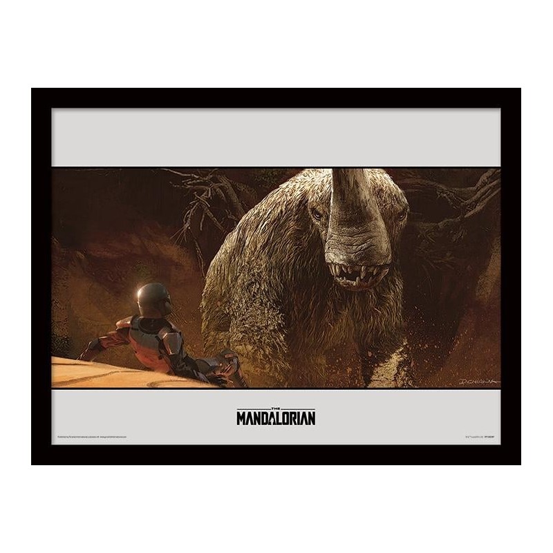 STAR WARS - The Mandalorian : Rescue - Impression encadrée 30x40cm 