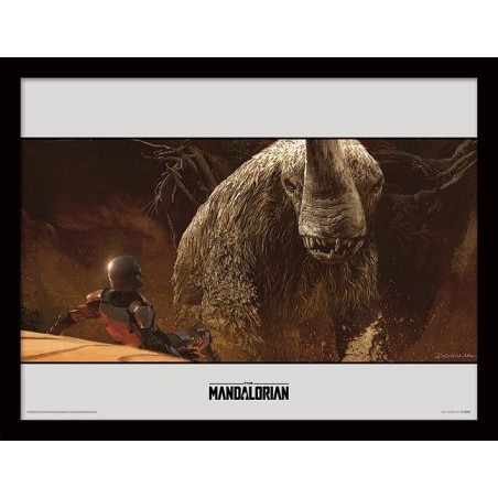 STAR WARS - The Mandalorian : Rescue - Impression encadrée 30x40cm 