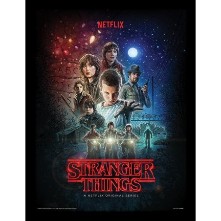 STRANGER THINGS - One Sheet - Impression encadrée 30x40cm 