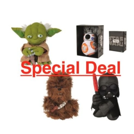 STAR WARS - Peluche Black Line - Yoda + Chewee + Vador + BB8 - 25cm 