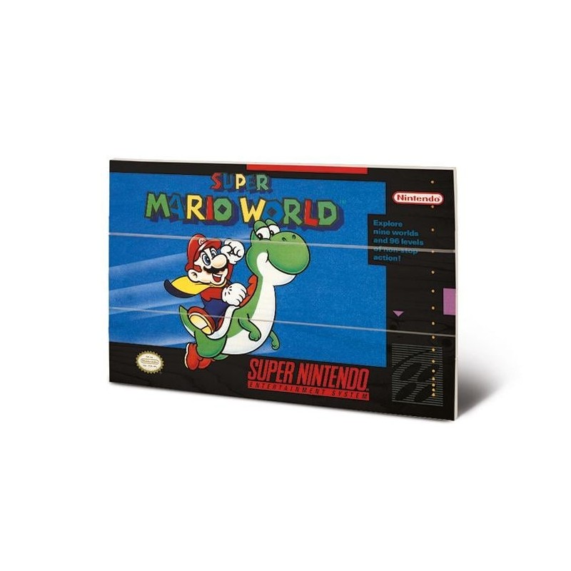 SUPER NINTENDO - Super Mario World - Impression sur bois 20x29.5 