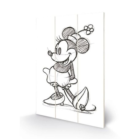 DISNEY - Minnie Mouse Sketched - Impression sur bois 20x29.5 