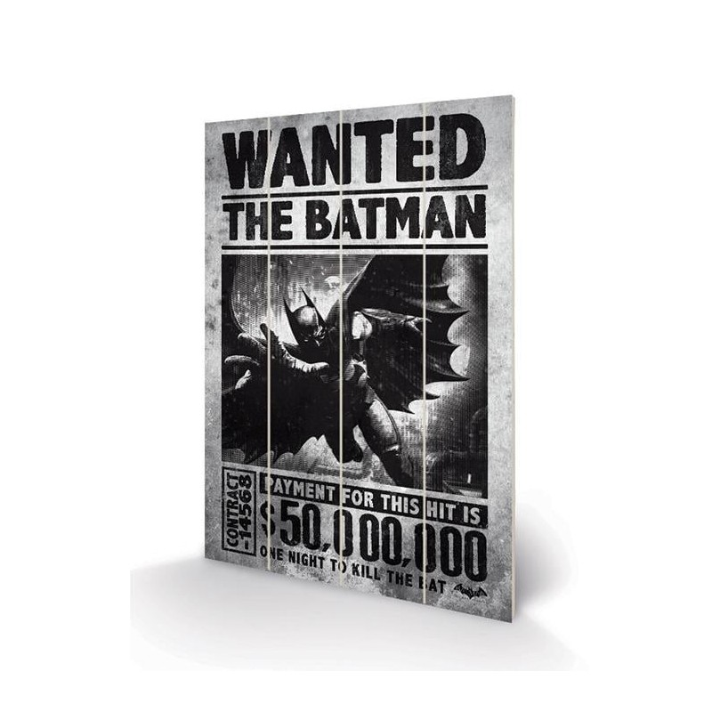 DC COMICS - Batman Arkham Origins Wanted - Impression sur bois 20x29.5 