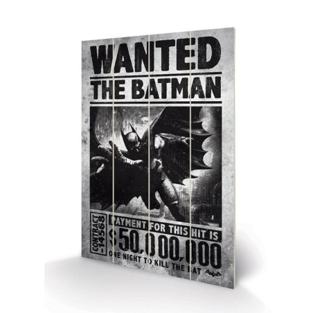 DC COMICS - Batman Arkham Origins Wanted - Impression sur bois 20x29.5 