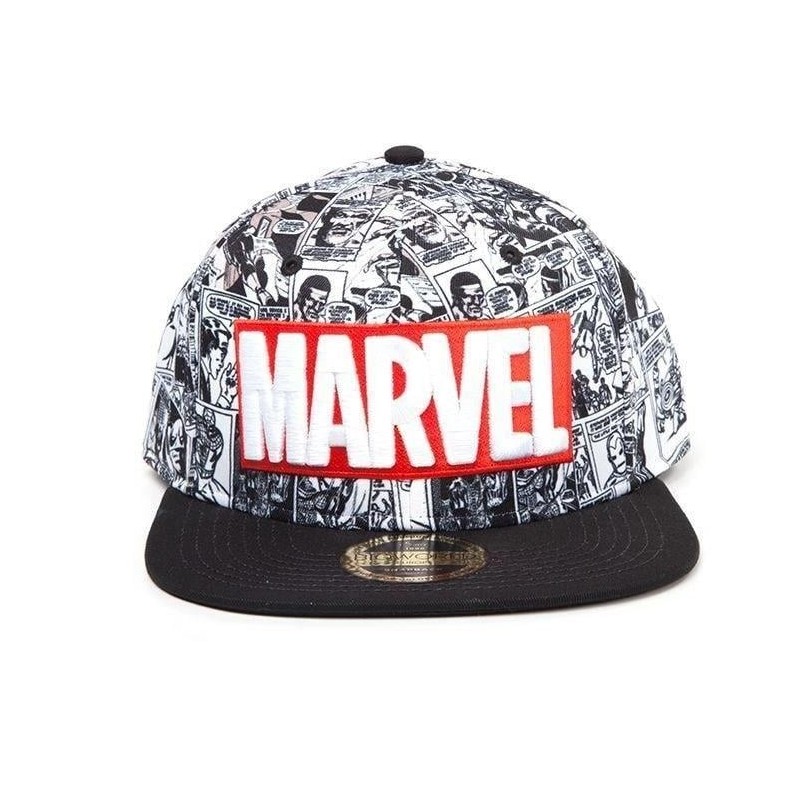 MARVEL - Casquette Snapback - Classic Logo Rouge & Blanc 