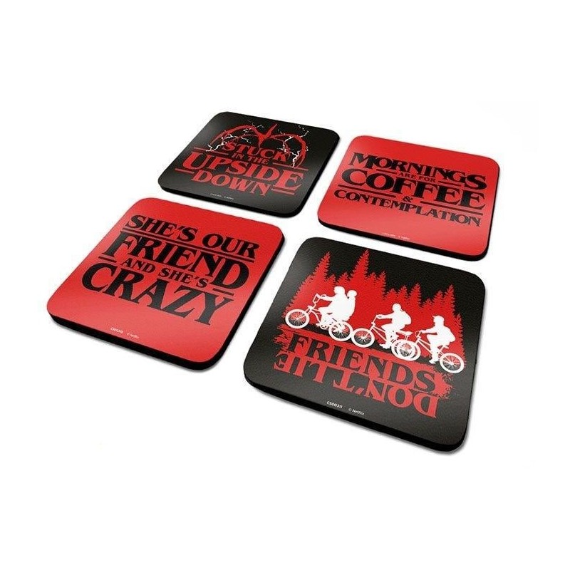 STRANGER THINGS - Pack de 4 Dessous de Verre - Phrases 
