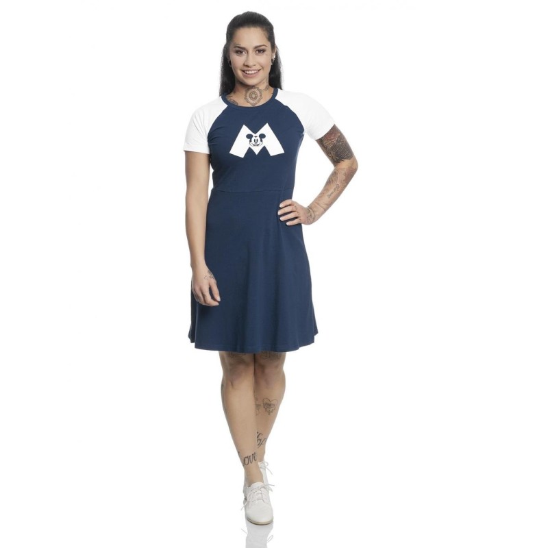 DISNEY - Mickey Mouse M College Dress Navy/White (XL) 