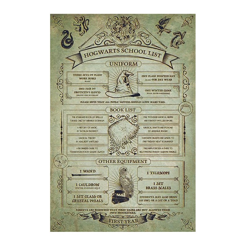 HARRY POTTER - Poster 61x91 - Hogwarts School List 