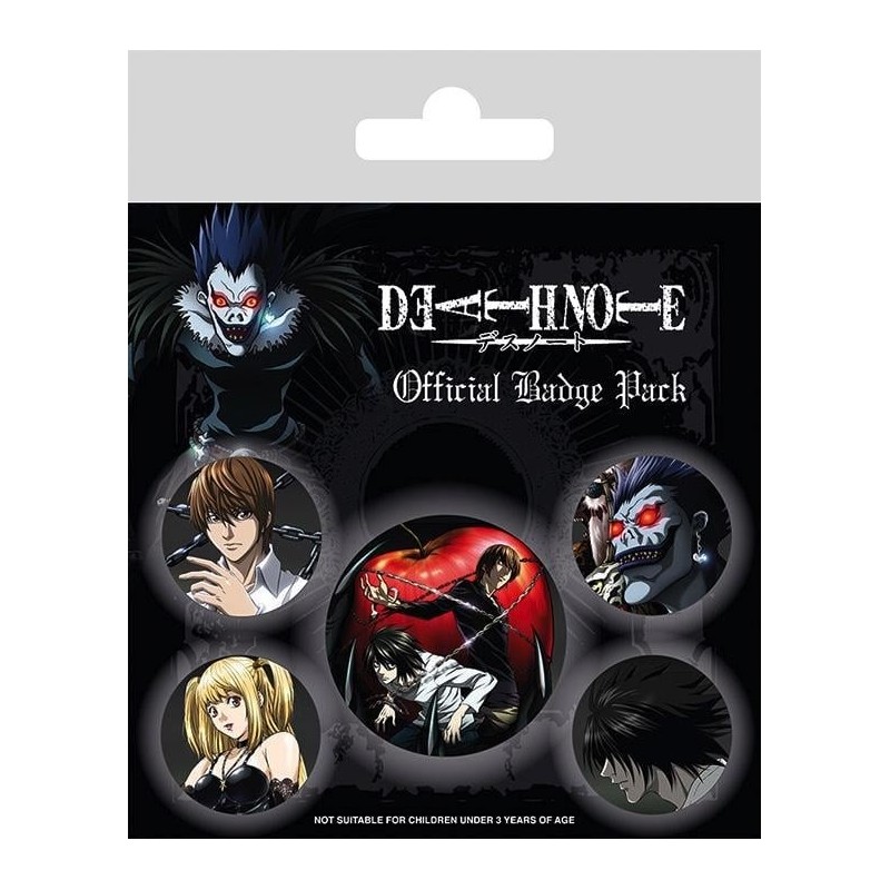 DEATH NOTE - Pack 5 Badges - Characters 