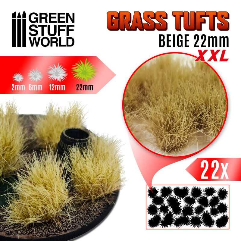 Touffes d'herbe XXL - 22mm - Auto-Adhésif - BEIGE