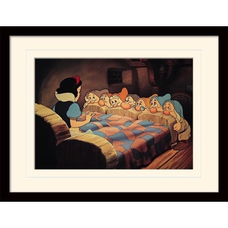 DISNEY - Mounted & Framed 30X40 Print - Snow White Bed 