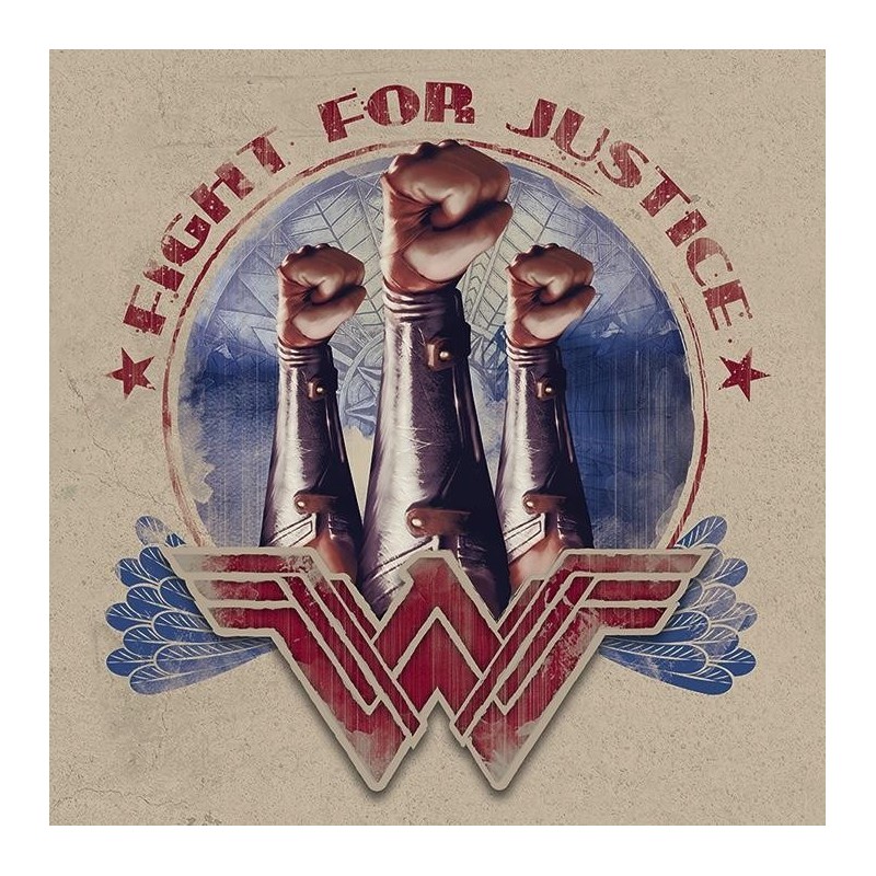 WONDER WOMAN - Canvas 40X40 '18mm' - Fight For Justice 