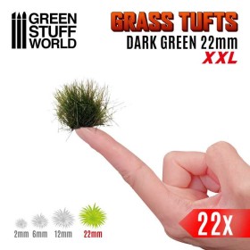 Touffes d'herbe XXL - 22mm - Auto-Adhésif - VERT FONCÉE