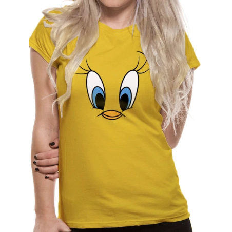 LOONEY TUNES - T-Shirt IN A TUBE- Tweety Face GIRL (XL) 