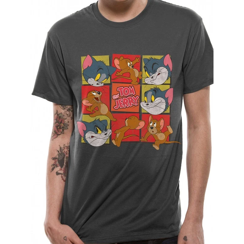 TOM AND JERRY - T-Shirt IN A TUBE- Squares (M) 