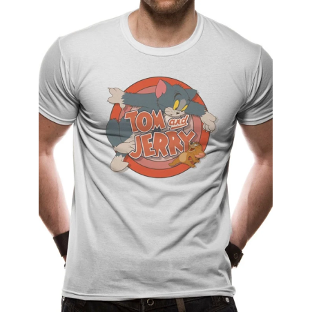 TOM AND JERRY - T-Shirt IN A TUBE- Retro Logo (S) 