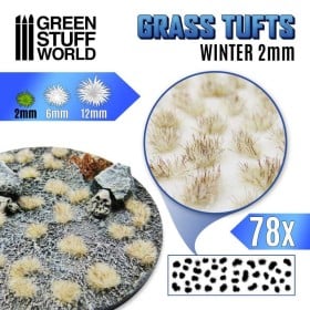 Touffes d'herbe - 2mm - Auto-Adhésif - Blanc d'hiver