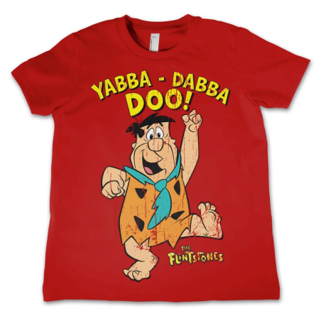 THE FLINTSTONES - T-Shirt KIDS Yabba-Dabba-Doo - Red (4 Years) 