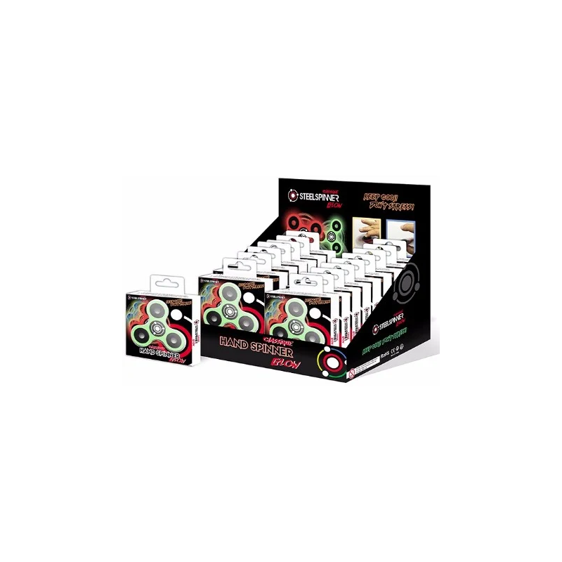 STEELSPINNER - HAND FINGER - Display Classic GLOW 16pces 