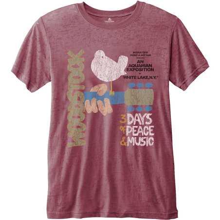 WOODSTOCK - T-Shirt BurnOut - Classic Vintage Poster (S) 