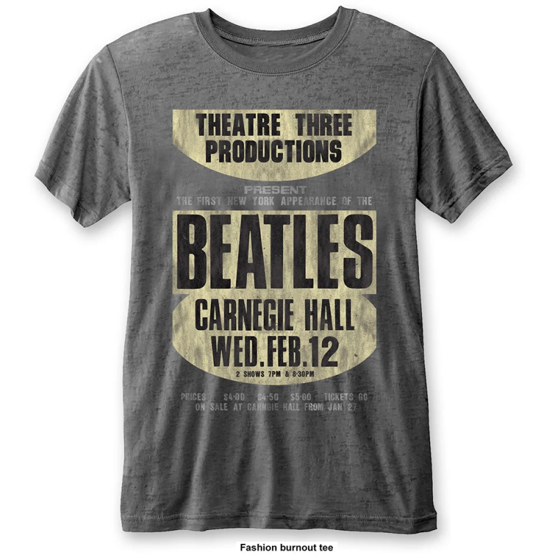 THE BEATLES - T-Shirt BurnOut Col - Carnegie Hall - Men (XXL) 
