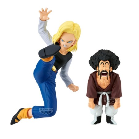 DRAGON BALL Z - Android 18 & Mr. Satan -Figurine Match Makers 11 & 8cm 