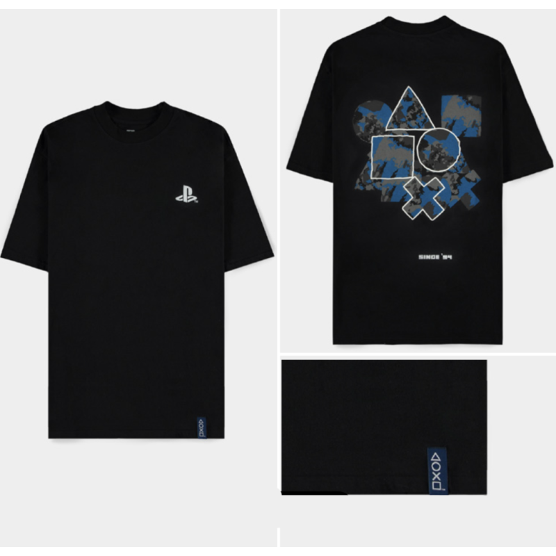 PLAYSTATION - Outline Icons - T-Shirt Loose Fit Homme (2XL) 