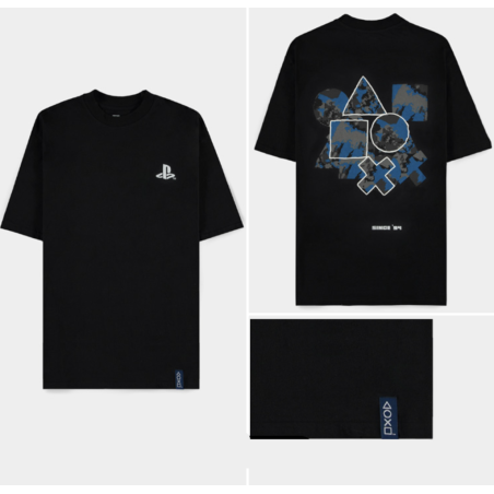PLAYSTATION - Outline Icons - T-Shirt Loose Fit Homme (XL) 