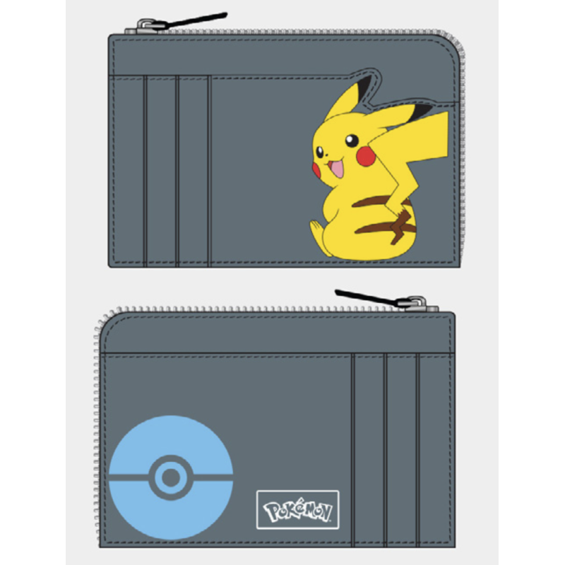 POKEMON - Pikachu - Porte-Cartes Gris 