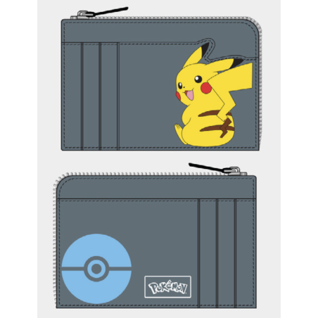 POKEMON - Pikachu - Porte-Cartes Gris 