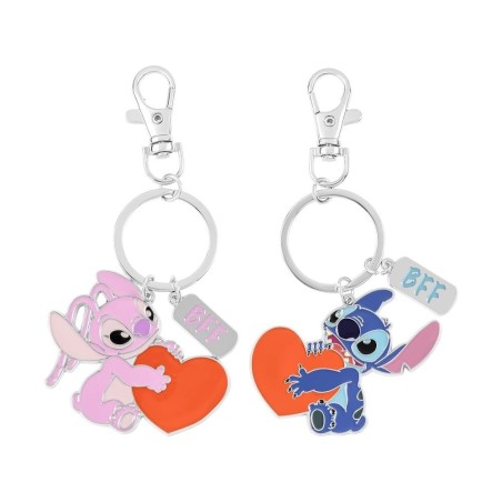 STITCH & ANGEL - Set de 2 Portes-Clé BFF en Métal 