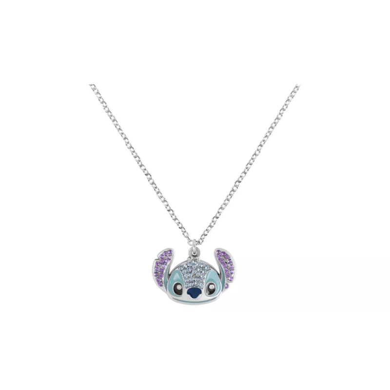 STITCH - Head - Collier avec Pendentif Serti de Pierres 16mm 