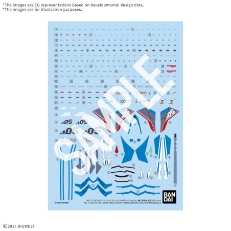 MACROSS -HG 1/100 VF-31J Siegfried (Hayate Use) Water Decal -Model Kit 