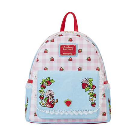 CHARLOTTE AUX FRAISES - Denim - Mini Sac à Dos LoungeFly 