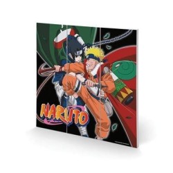 NARUTO - Training to Surpass the Other - Impression sur bois 30X30cm 2