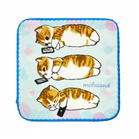 MOFUSAND - Chaton-Nyan Téléphone - Mini Serviette 25x25cm 