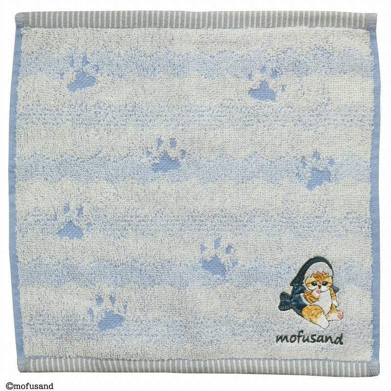 MOFUSAND - Chaton-Nyan Empreinte Bleu - Mini Serviette 25x25cm 
