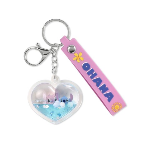 STITCH & ANGEL - Ohana Haert - Porte-Clés 3D 'Liquid' 