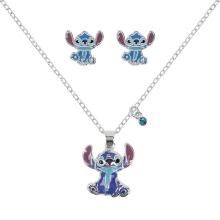 STITCH - Set 1 Pair de Boucle d'Oreilles & Colllier - Laiton Plaqué 
