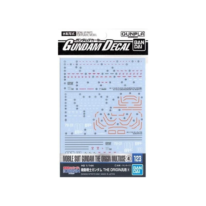 GUNDAM - Decal 123 Gundam The Origin Multiuse 4 - Model Kit 