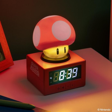 SUPER MARIO - Champignon - Réveil Lumineux Icon 12cm 