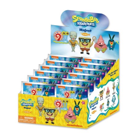 BOB L'EPONGE -Series 2 -3D Foam Magnets in blind bags (Display 12 Pcs) 