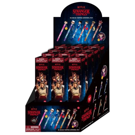 STRANGER THINGS - Stylo rotatif 3D Head Topper (Display de 16 pieces) 