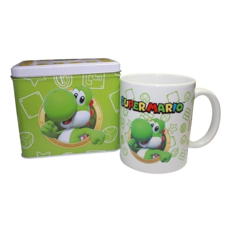 NINTENDO - YOSHI - Tirelire en Métal 12 x 9 x 11cm + Mug 