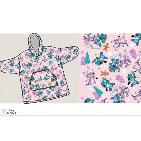 LILO & STITCH - Stitch Angel -Sweat Poncho Coral Fleece -Taille Enfant 