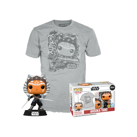 THE MANDALORIAN - Booble Head POP N° 464 - Ahsoka (GW) +T-shirt (M) 