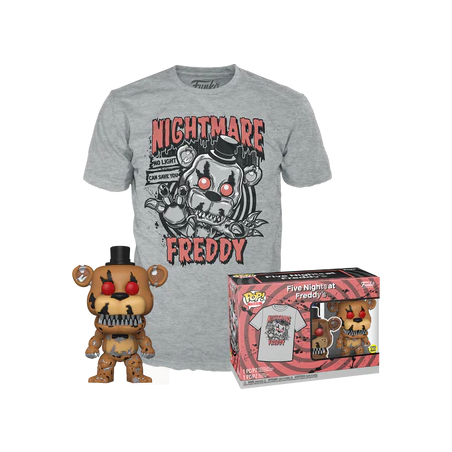 FNAF - Booble Head POP N° 111 - Freddy (GW) + Tee (S) 