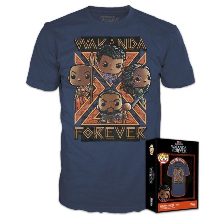 BLACK PANTHER WAKANDA FOREVER - Groupe - T-Shirt POP (L) 