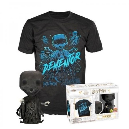 HARRY POTTER - Booble Head POP N° 161 - Détraqueur (GITD) +T-shirt (M) 